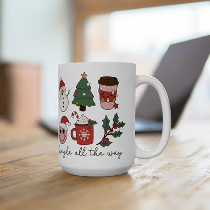 Retro Christmas Mug, Jingle All the Way Mug, Christmas Coffee Mug, Christmas Coffee Cup, Christmas Season, Christmas Movie Mug