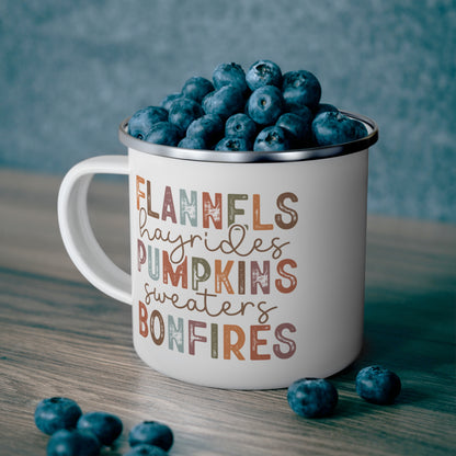 Flannels Hayrides Pumpkins… Campfire Coffee Mug