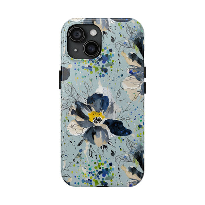 Blue Floral Tough Phone Cases