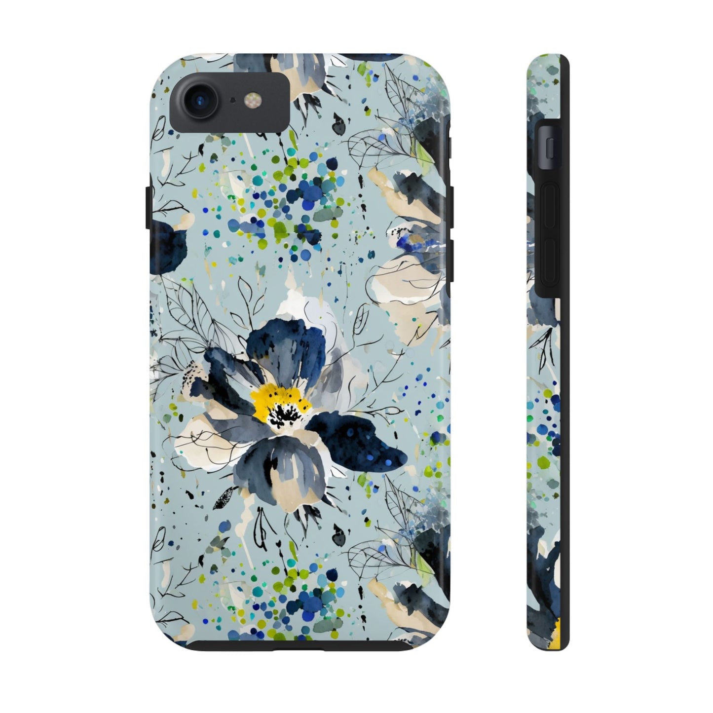 Blue Floral Tough Phone Cases