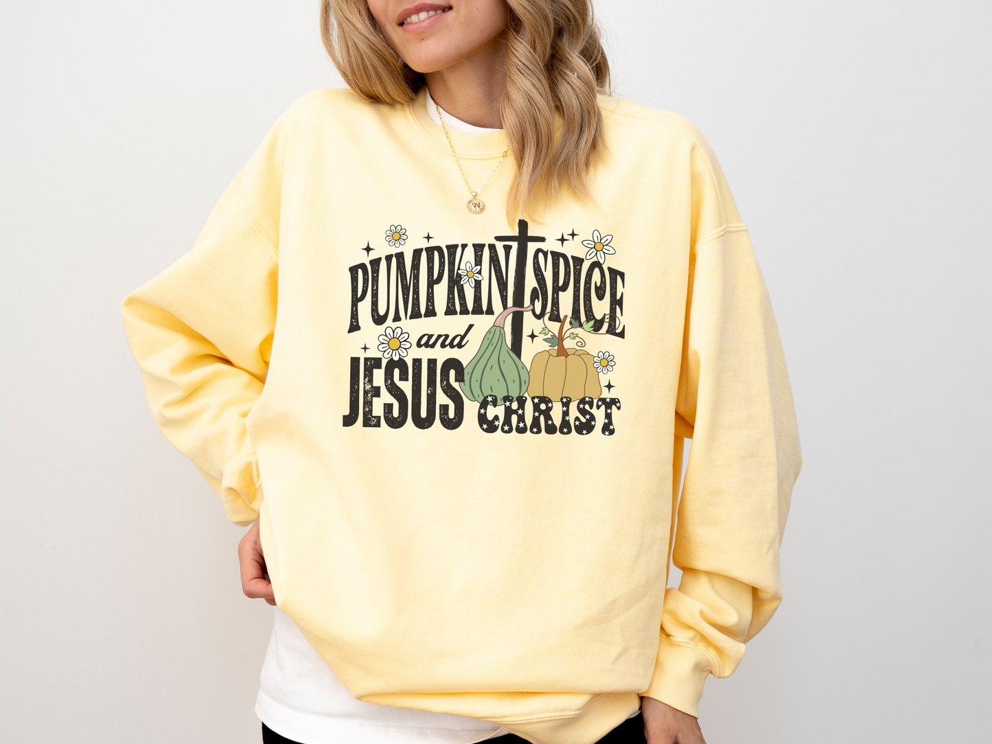 Comfort Color Pumpkin Spice & Jesus Christ Sweatshirt