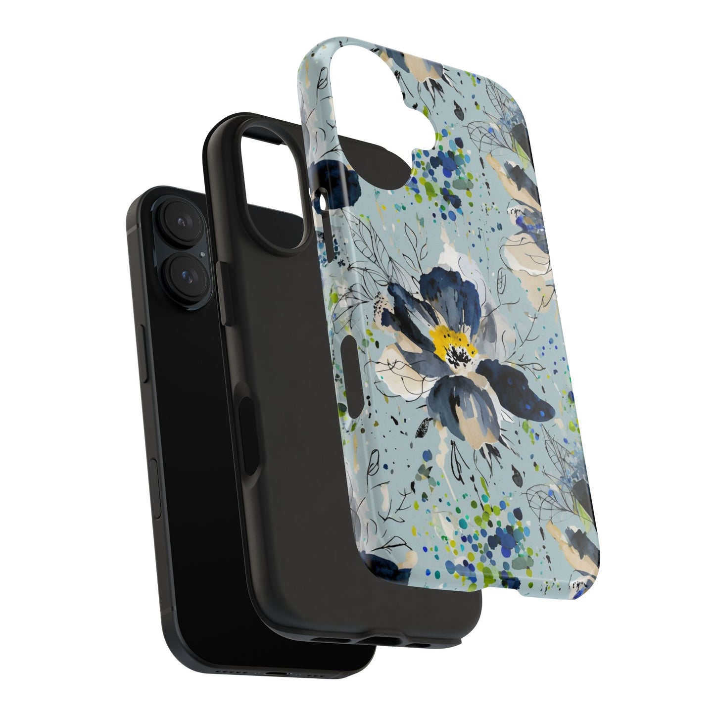 Blue Floral Tough Phone Cases