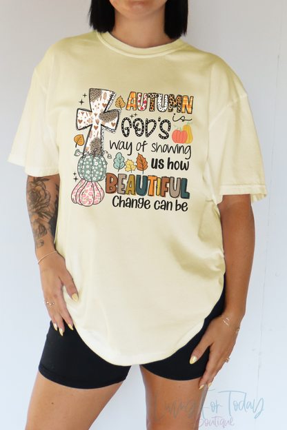 Comfort Color Autumn is Gods Way of Showing Us Beauty TShirt