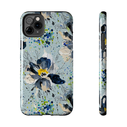 Blue Floral Tough Phone Cases