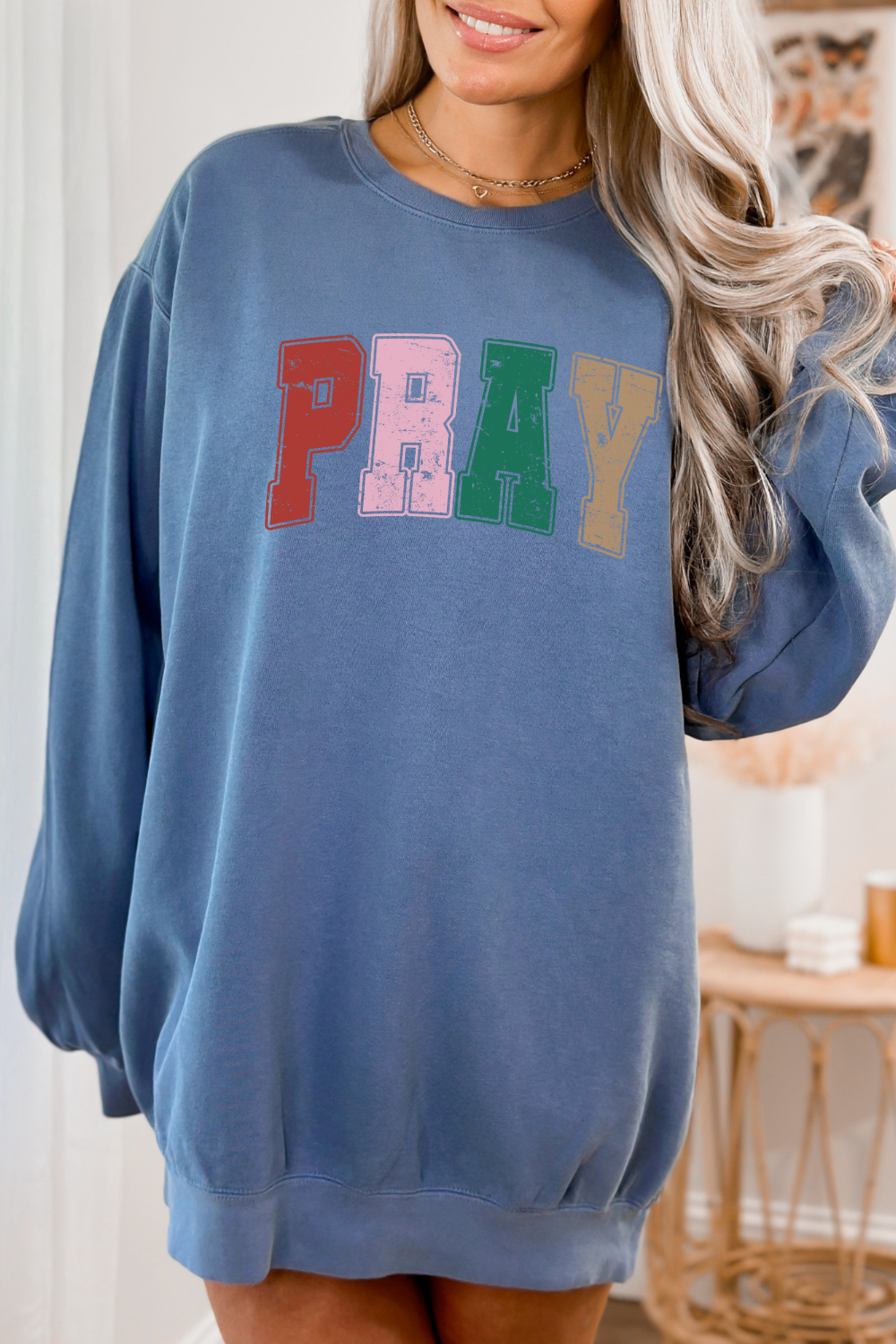 Comfort Colors Varsity Pray Sweatshirt