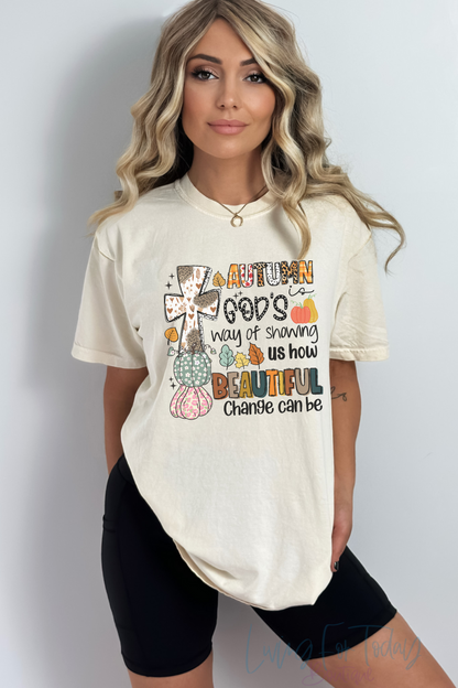 Comfort Color Autumn is Gods Way of Showing Us Beauty TShirt