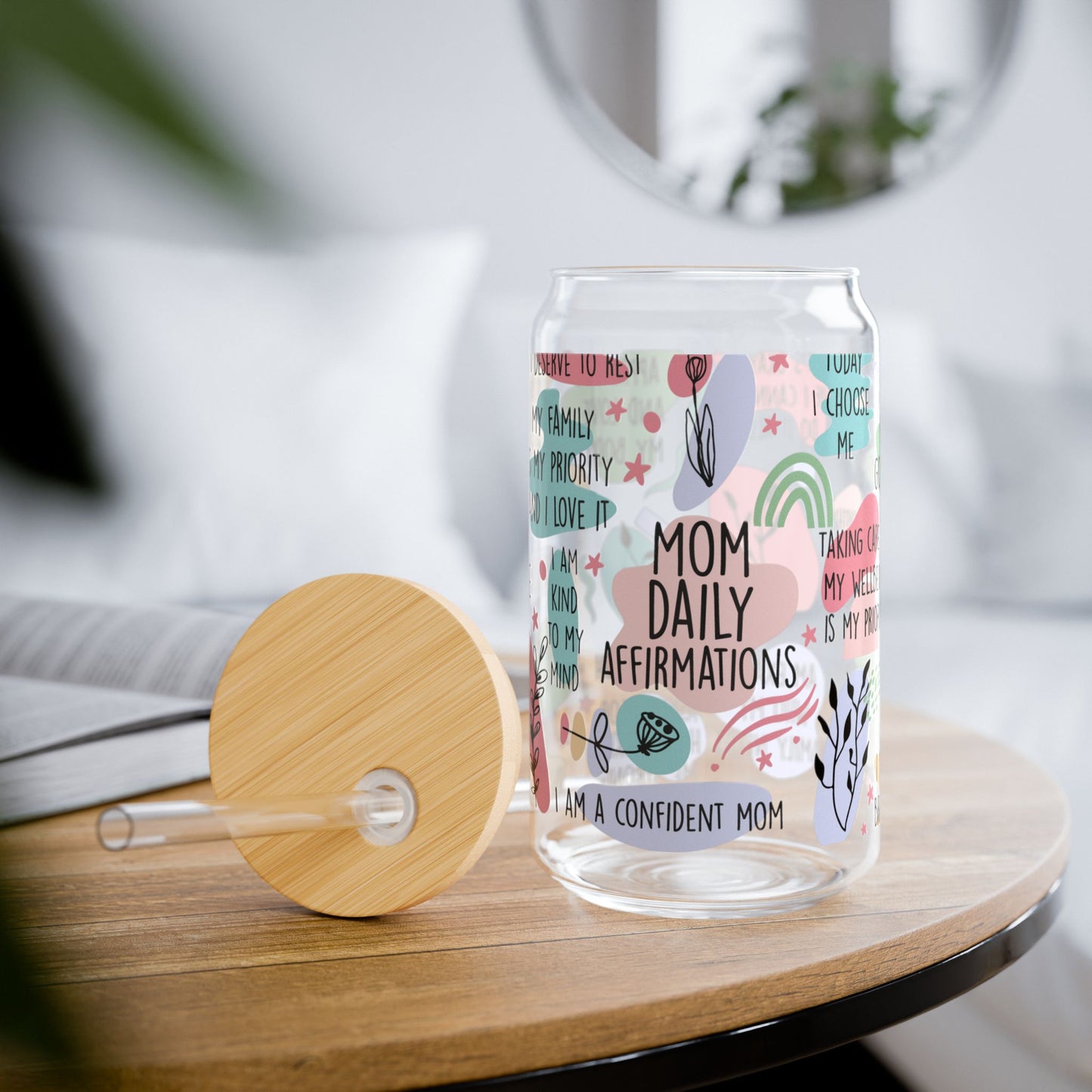 Mom Daily Reminders Sipper Glass, 16oz