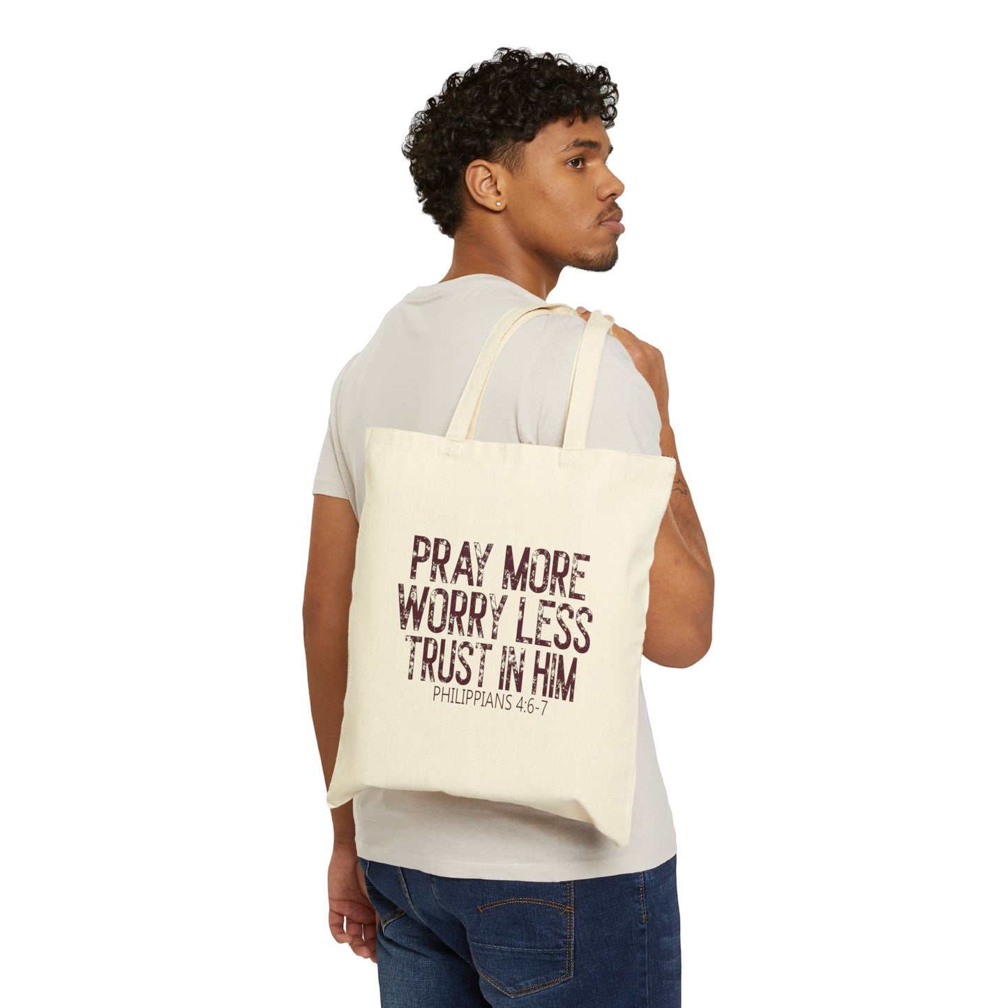 Pray More Worry Less Tote Bag