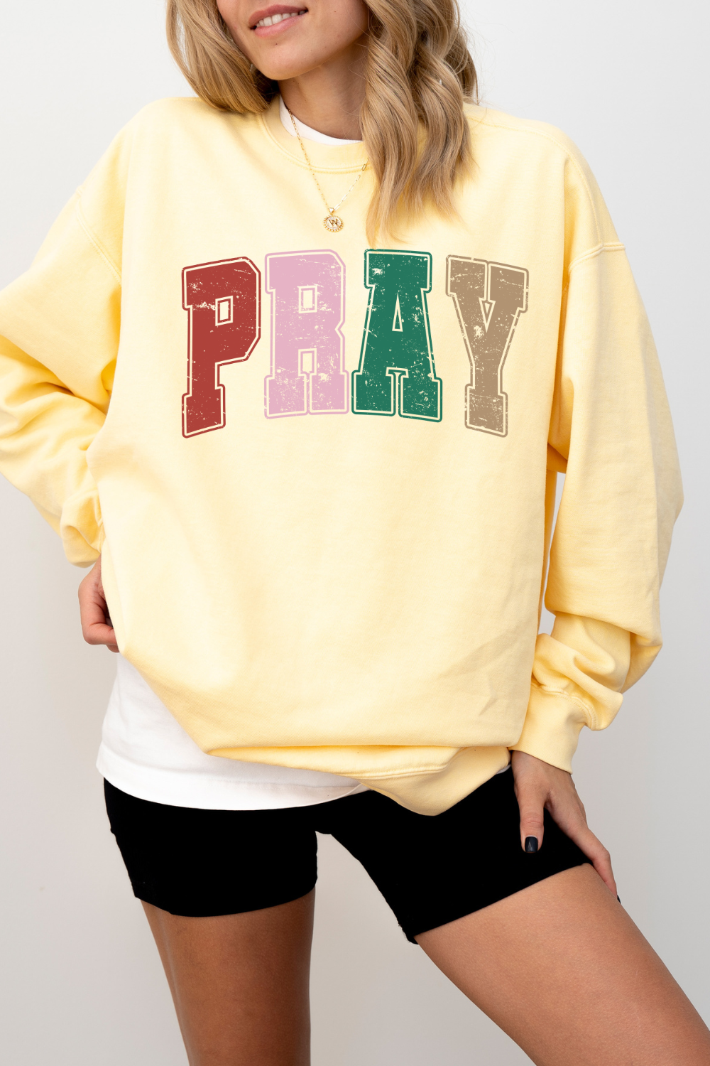 Comfort Colors Varsity Pray Sweatshirt