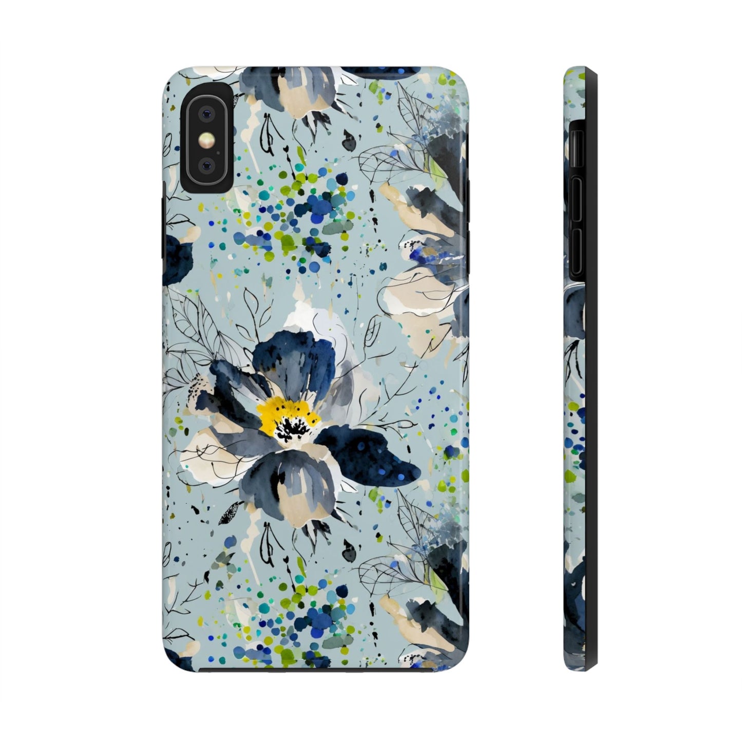 Blue Floral Tough Phone Cases