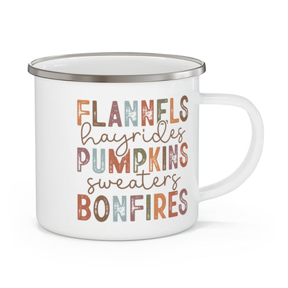 Flannels Hayrides Pumpkins… Campfire Coffee Mug