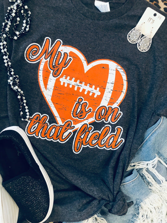 My Heart Is On That Field Football Graphic Tee