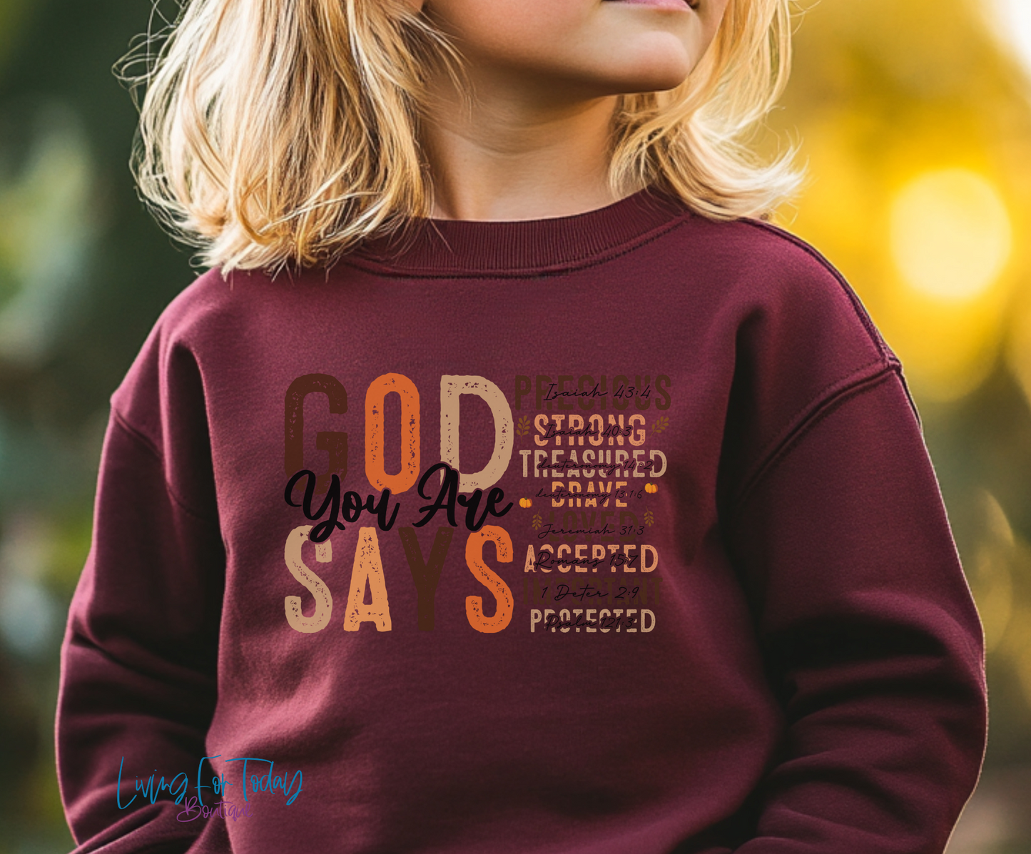 God Says Youth Crewneck Sweatshirt