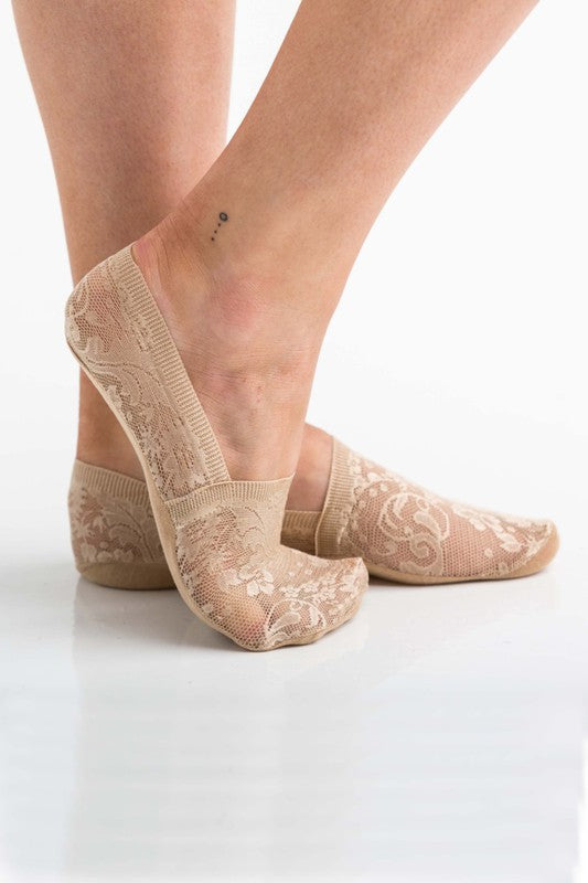 No Slip Floral Lace Socks