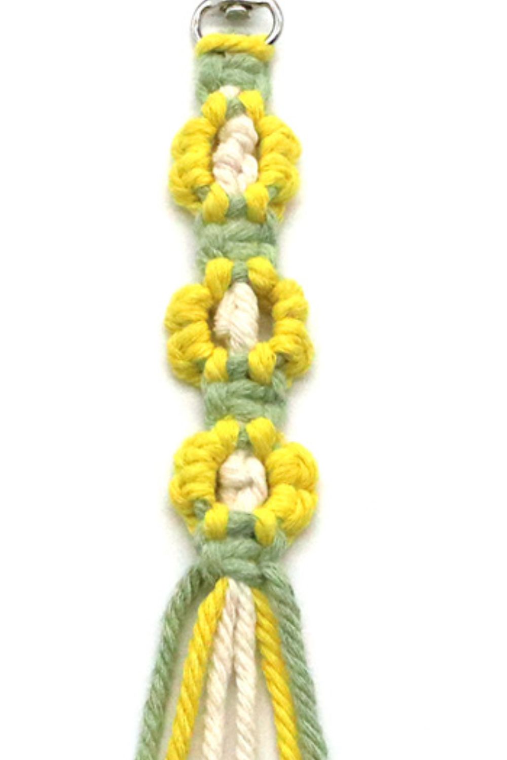 Assorted 4-Pack Hand-Woven Flower Keychain
