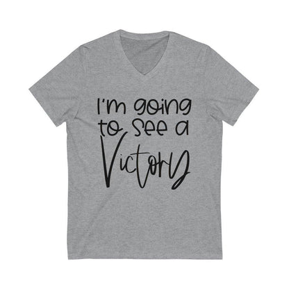 Im Going to See A Victory For the Battle Belongs to the Lord V-Neck Shirt, Christian Apparel, Christian Shirt, Faith Shirt