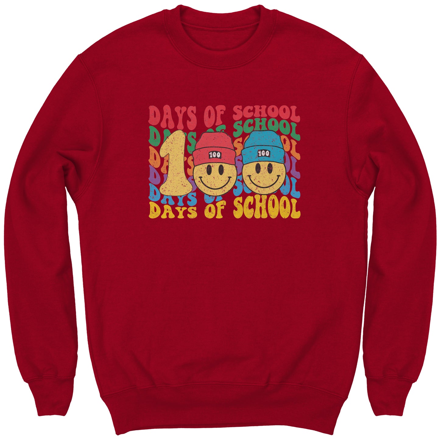 Beanie Smile Face 100 Days of School Sweatshirt