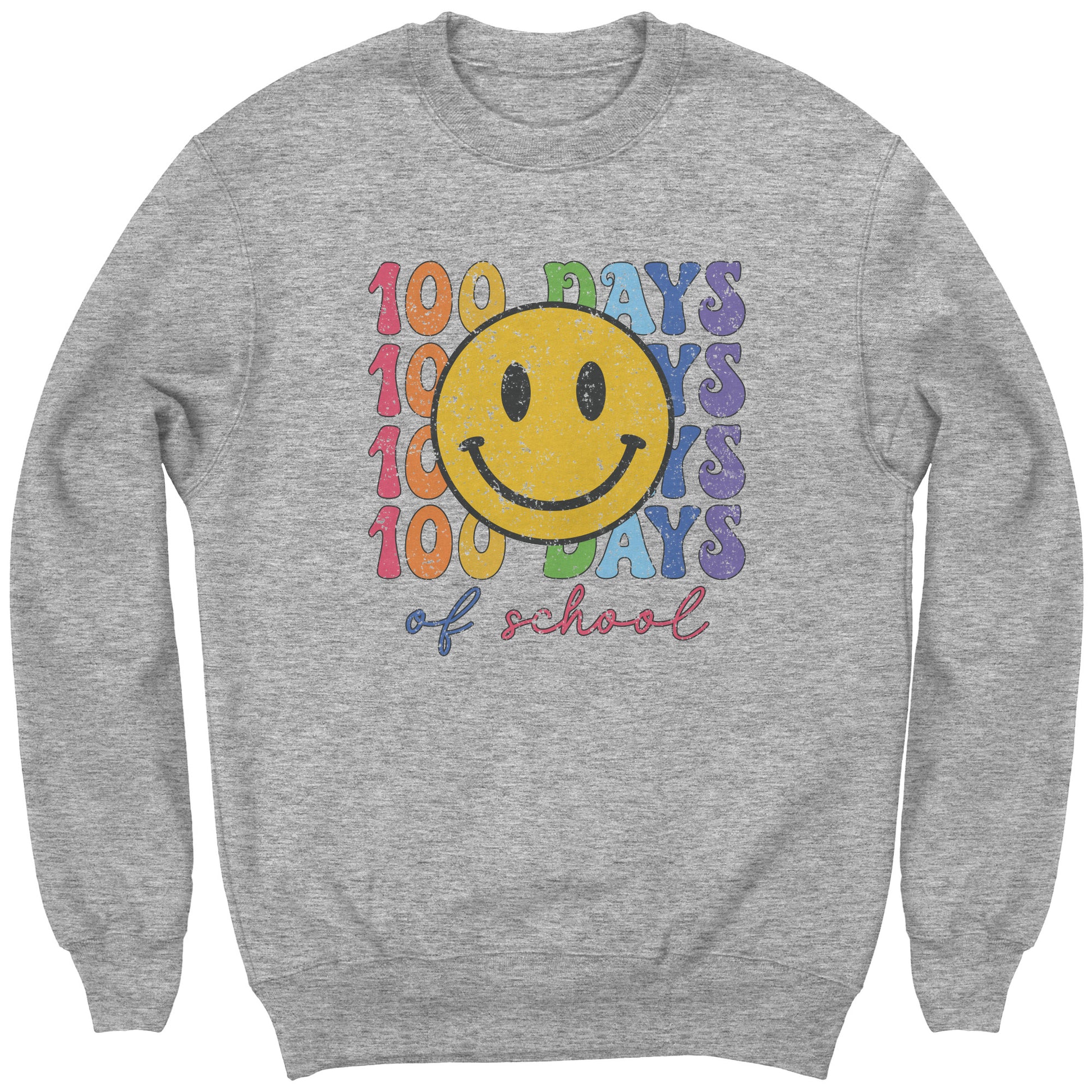 Kids 100 Days of School Sweatshirt Smile Face