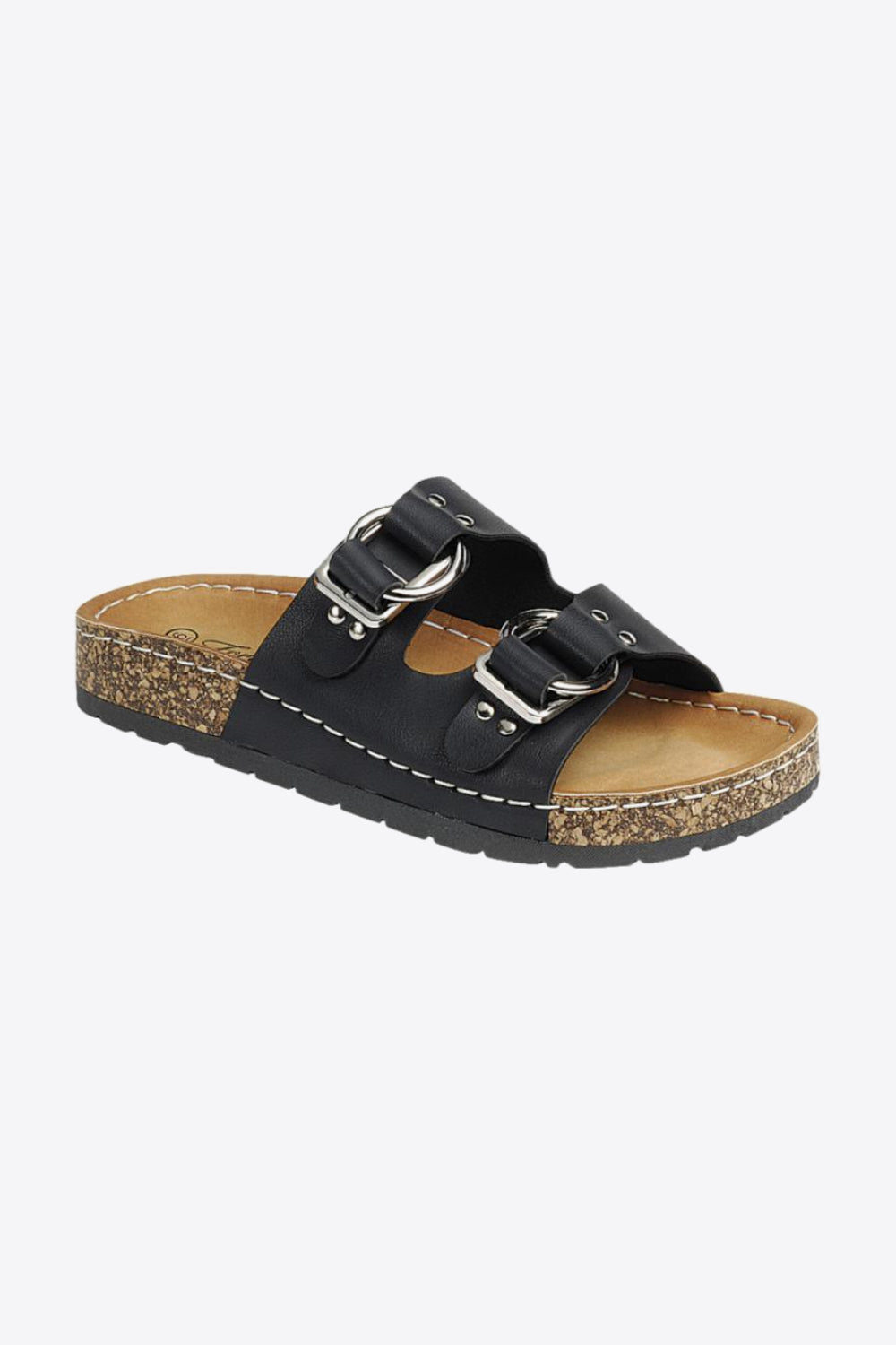 Sitting Seaside Cork Buckle Slide Sandal