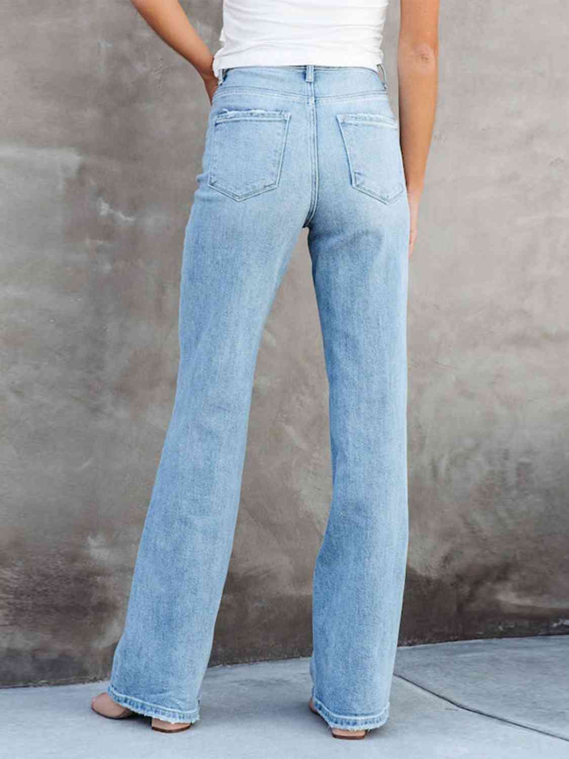 Washed Straight Leg Jeans