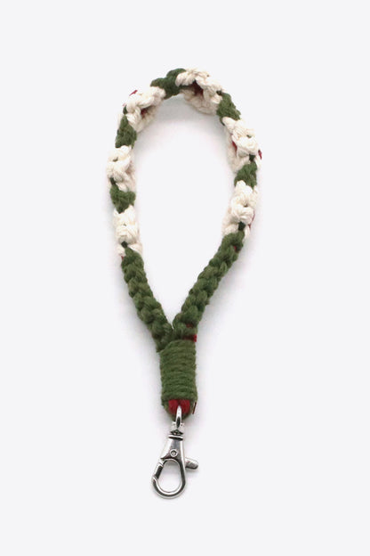 Assorted 4-Pack Hand-Woven Flower Macrame Wristlet Keychain