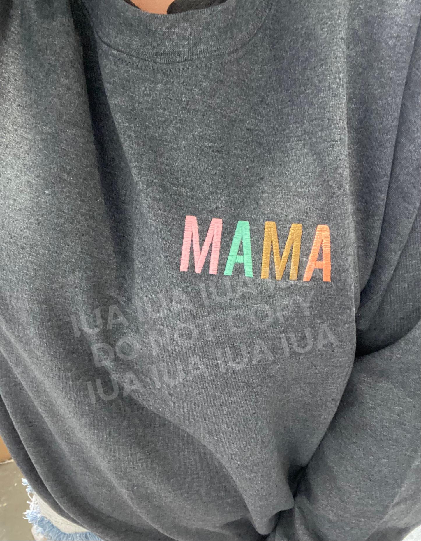 MAMA Embroidered Crew Sweatshirt