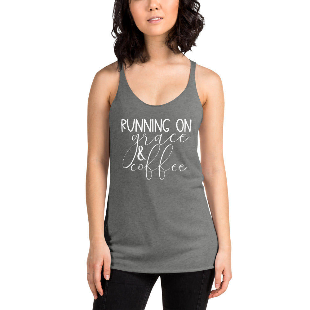 Running on Grace and Coffee Women's Racerback Tank