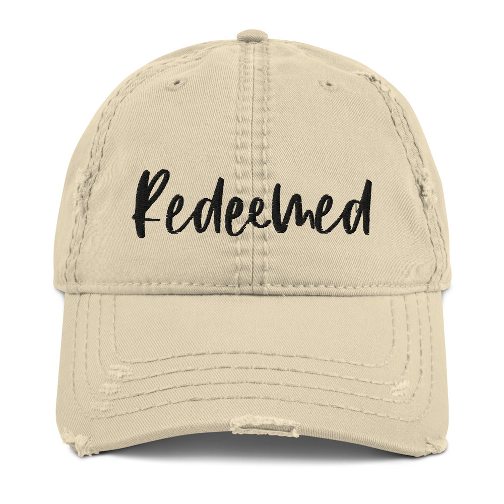 Redeemed Distressed Dad Hat