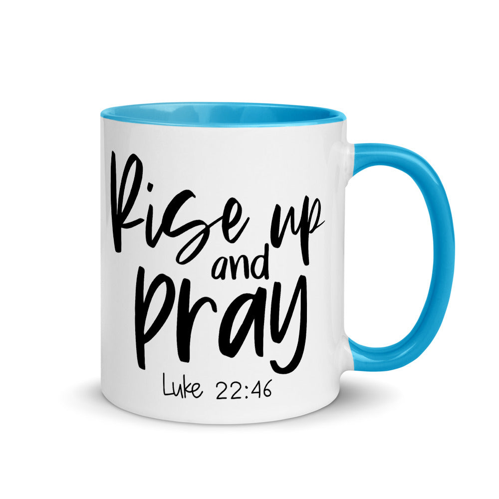 Rise Up and Pray Coffee Mug with Color Inside
