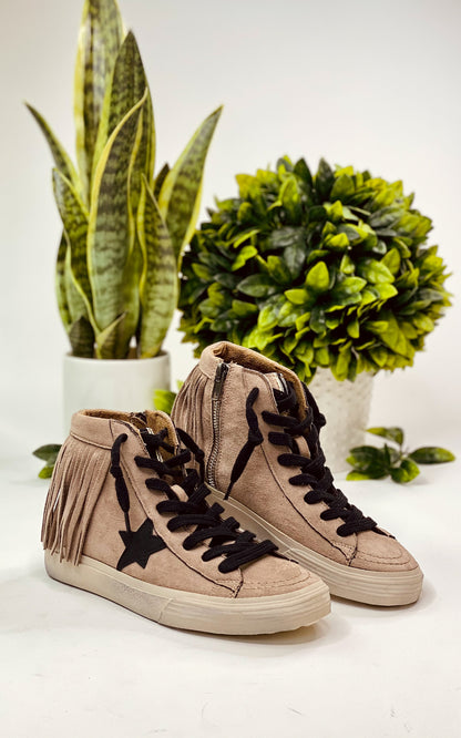 Shu Shop Ruth Fringe Sneaker in Taupe