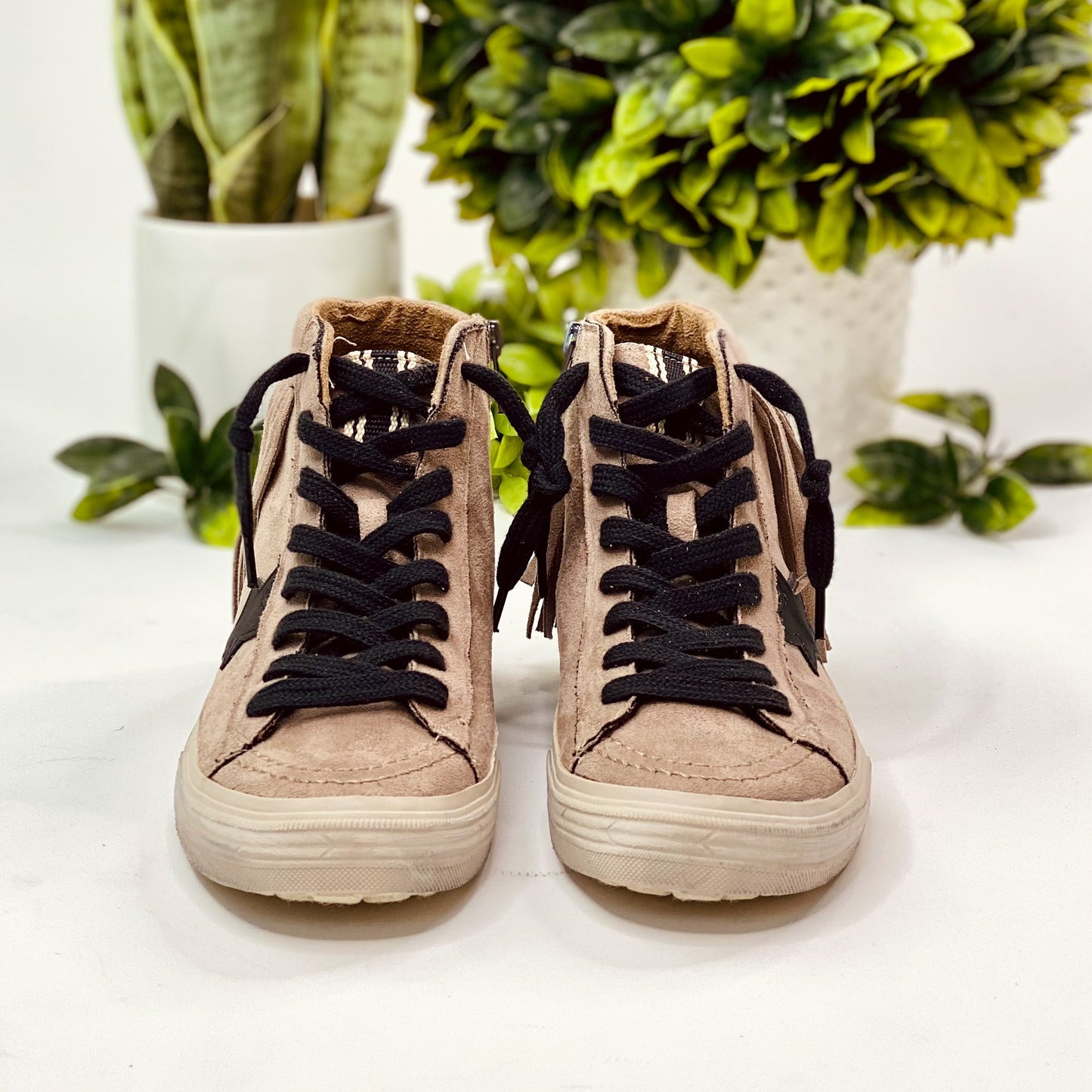 Shu Shop Ruth Fringe Sneaker in Taupe