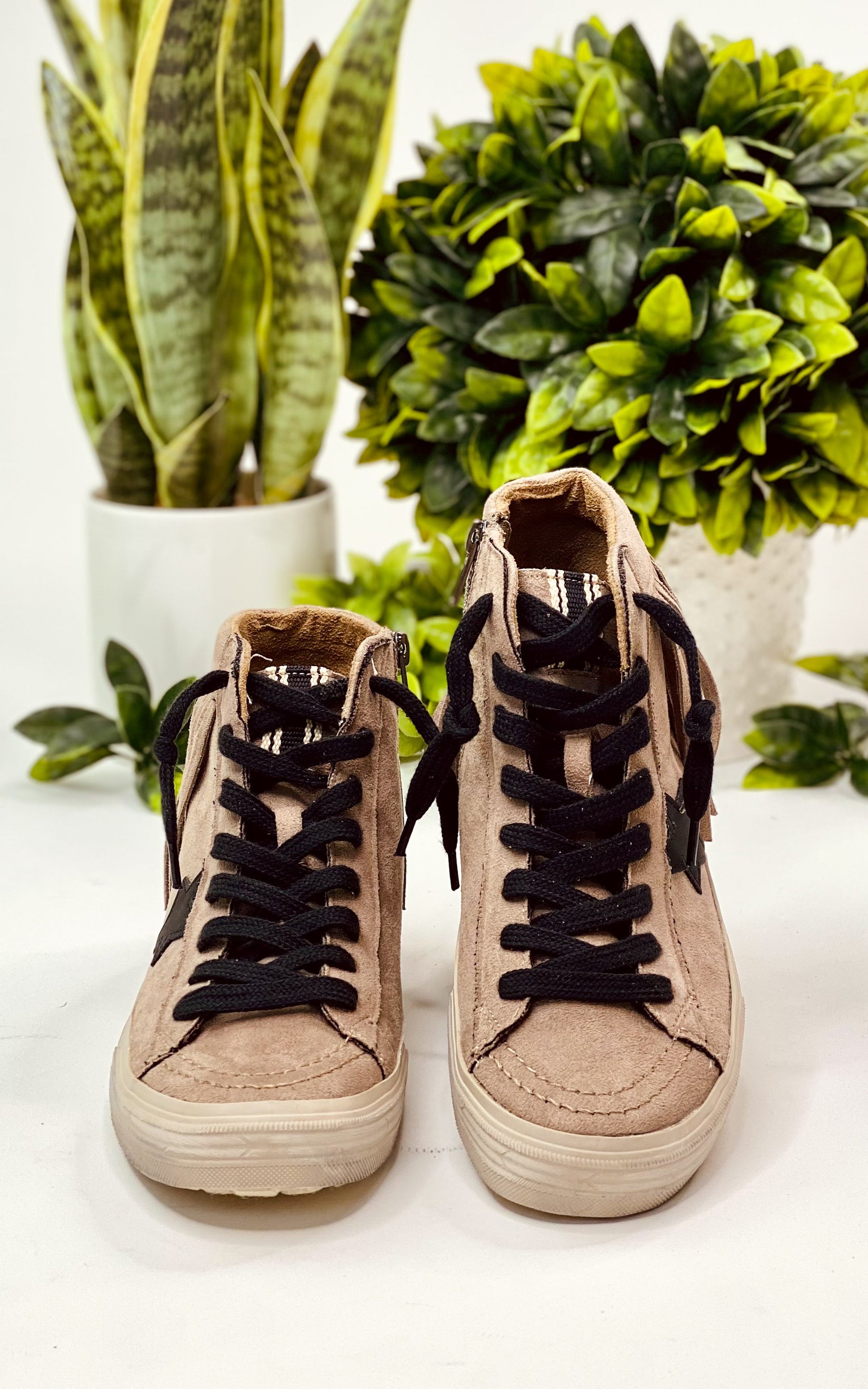 Shu Shop Ruth Fringe Sneaker in Taupe