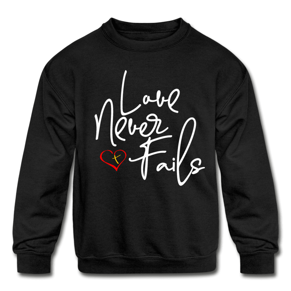 Love Never Fails Kids Sweatshirt
